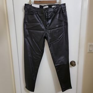 Social Standard Women's Coated Finish Fabric Pants - Black